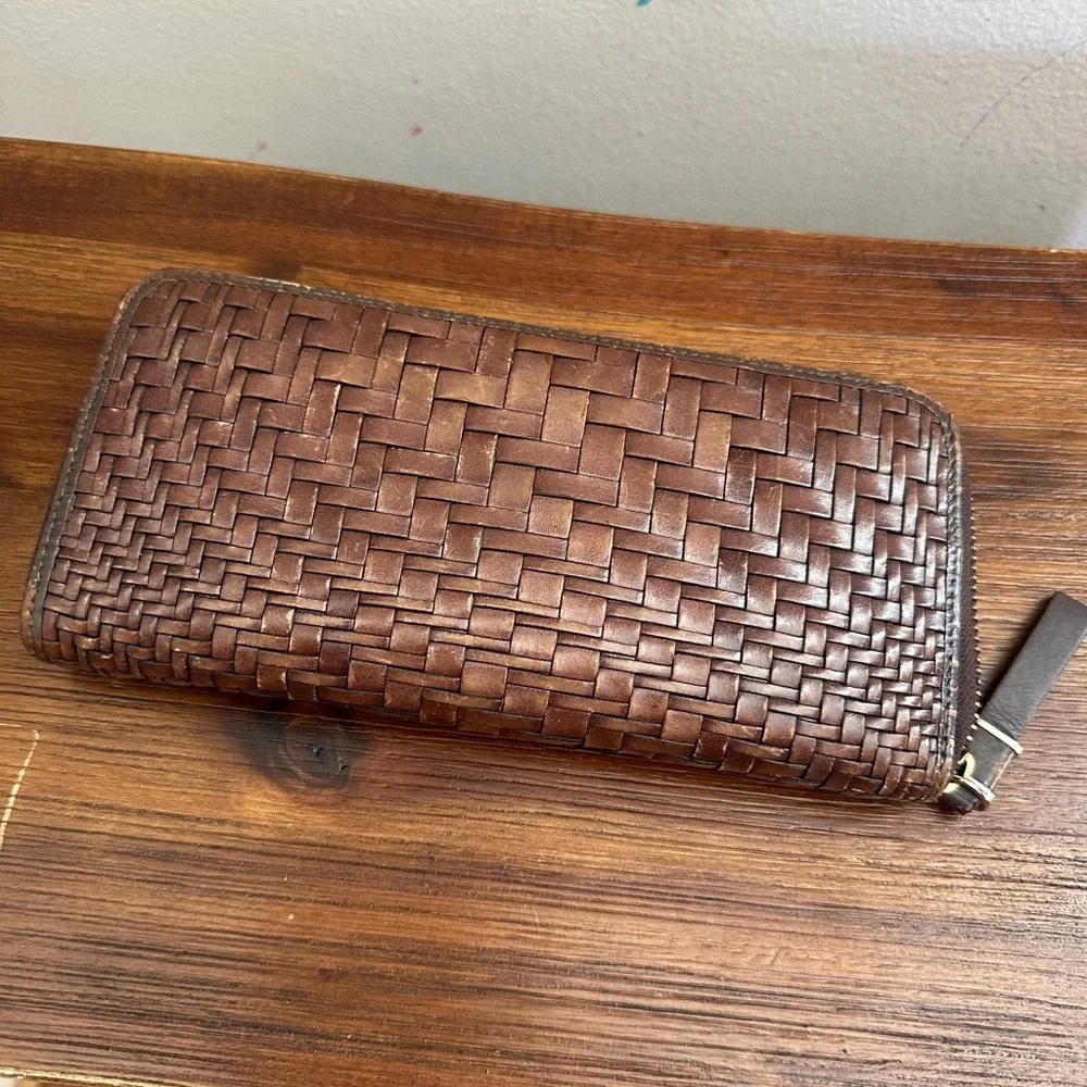 Cole Haan Genevieve Travel Woven Leather Wallet - Picture 1 of 8